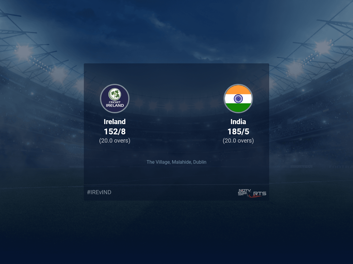 Irlanda vs India Marcador en vivo bola a pelota, Irlanda vs India, 2023 Puntuación de cricket en vivo del partido de hoy en NDTV Sports