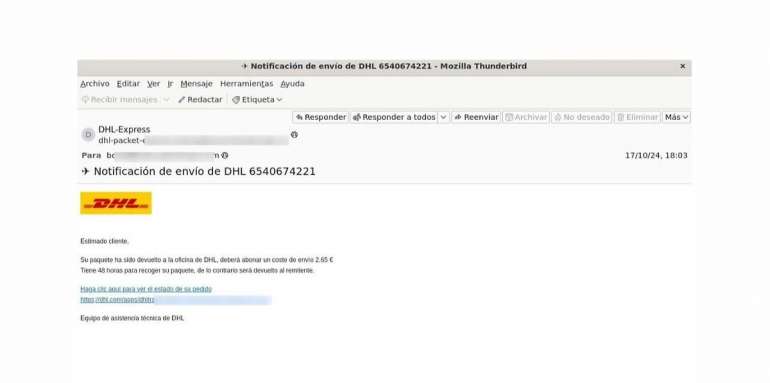 Así es la nueva estafa que vacía las cuentas bancarias con solo hacer clic en un correo que suplanta a una empresa de mensajería
